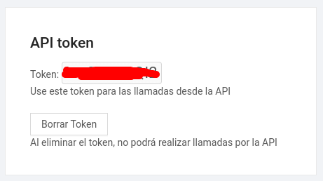 Token para la API de Pretii