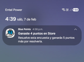 Notificación push para resolver la encuesta NPS
